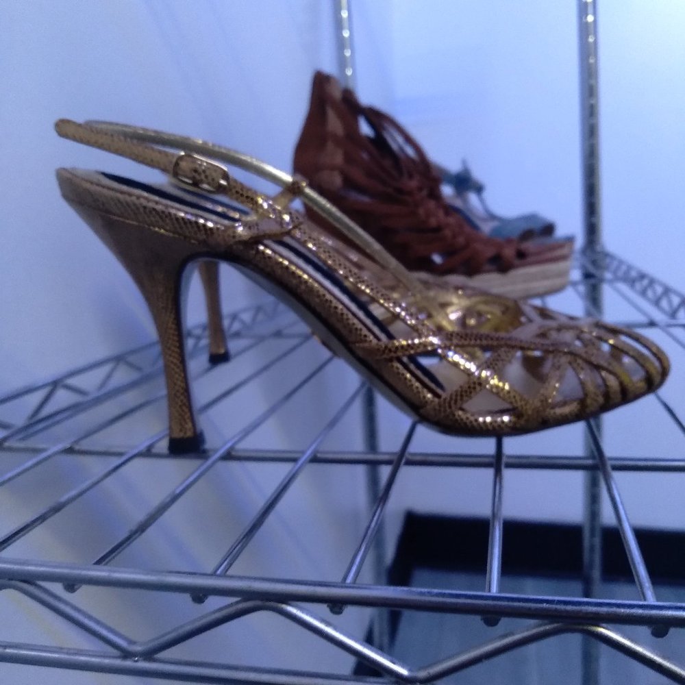 Gold docle and cabbana heels